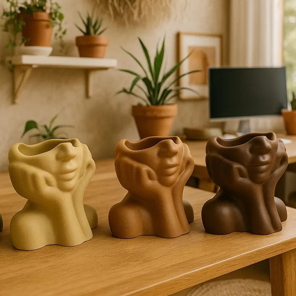 Abstract Face Planter Pot Sili - огляд і ціна Succulent Set