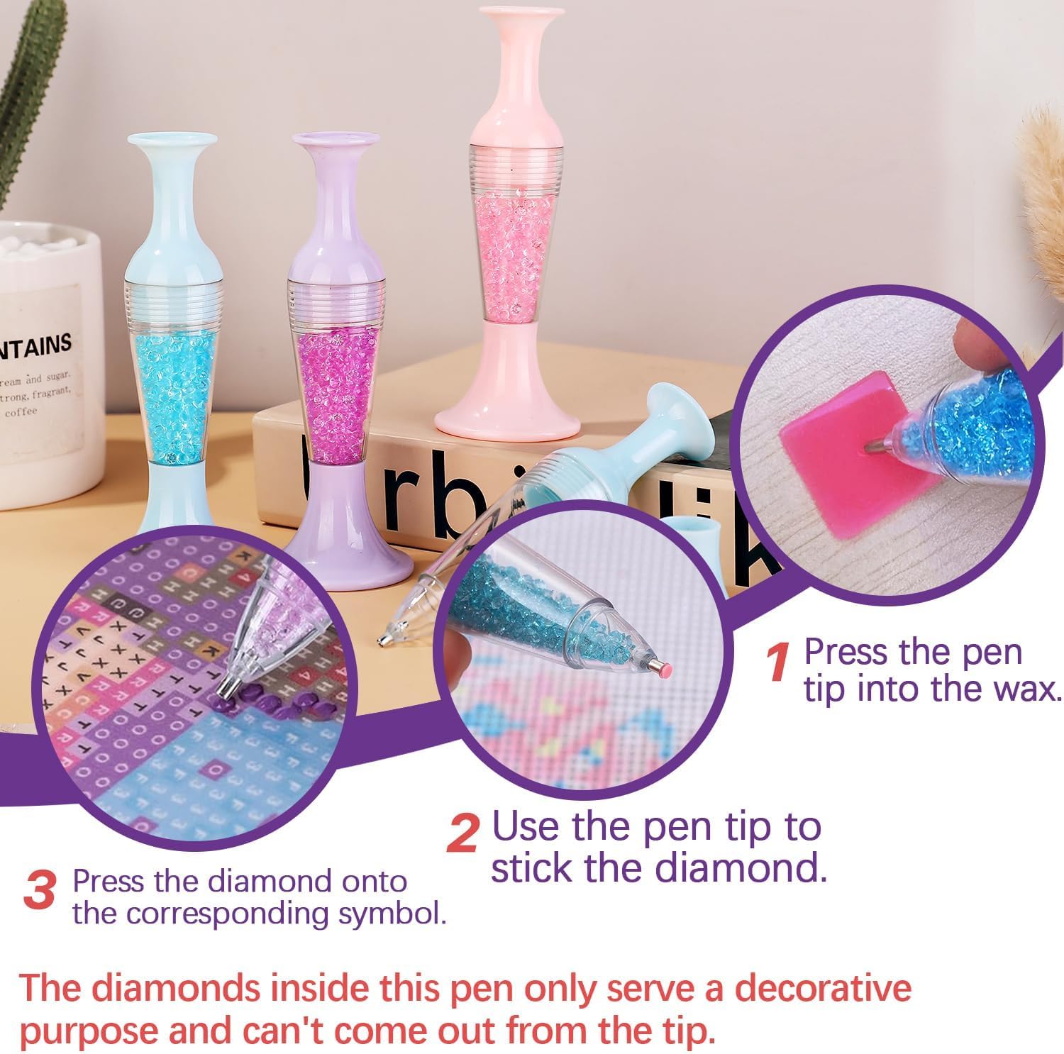 3 PCS Diamond Art Pens, Flower - огляд і ціна Pothos